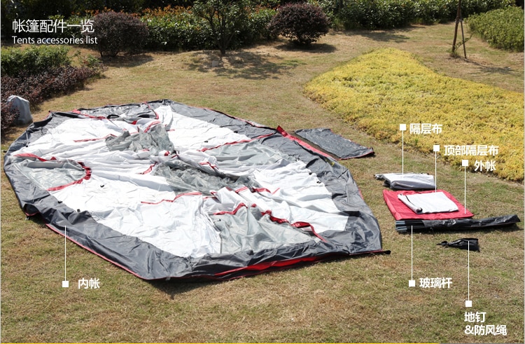 Cheap Goat Tents Large Tent 5 8 Person Two Bedrooms One Living Room Camping Family Tent 550x300x195cm Tents 